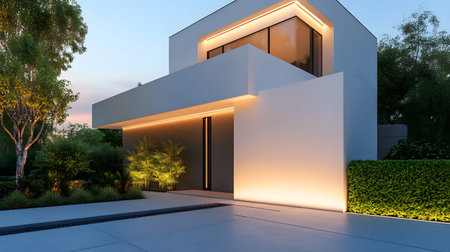 Minimalist residential architecture with modern style and natural light. Great for design...