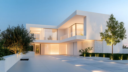 Minimalist residential architecture with modern style and natural light. Great for design...