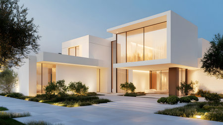 Minimalist residential architecture with modern style and natural light. Great for design...