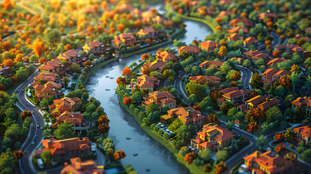 Top down city plan layout with zones and color coded areas. Perfect for architectural planning,...