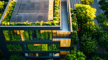 Eco-friendly architecture background with sustainable design elements. Great for green architecture,...