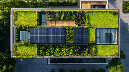 Eco-friendly architecture background with sustainable design elements. Great for green architecture,...