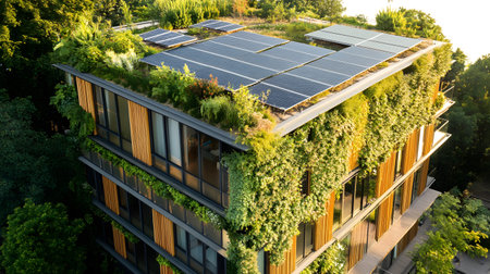 Eco-friendly architecture background with sustainable design elements. Great for green architecture,...
