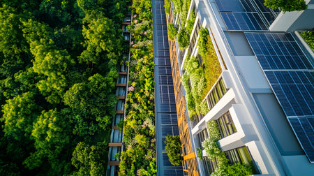 Eco-friendly architecture background with sustainable design elements. Great for green architecture,...
