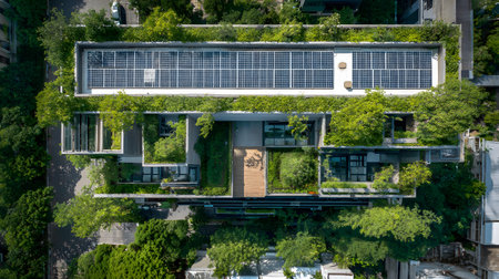 Eco-friendly architecture background with sustainable design elements. Great for green architecture,...