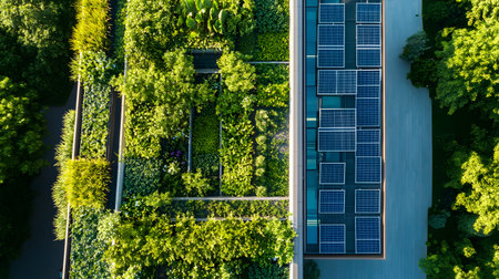 Eco-friendly architecture background with sustainable design elements. Great for green architecture,...