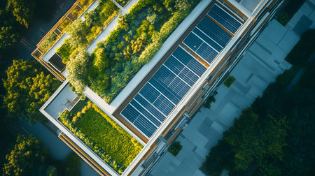 Eco-friendly architecture background with sustainable design elements. Great for green architecture,...