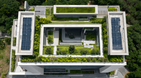 Eco-friendly architecture background with sustainable design elements. Great for green architecture,...