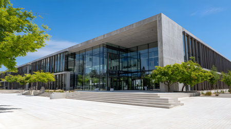 Public-use architecture with modern lines and open space. Ideal for civic centers, museums,...