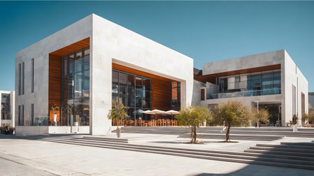 Public-use architecture with modern lines and open space. Ideal for civic centers, museums,...