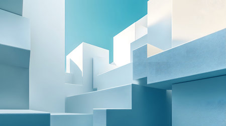 Modular architecture background with geometric block structures. Great for prefab concepts,...