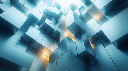 Modular architecture background with geometric block structures. Great for prefab concepts,...