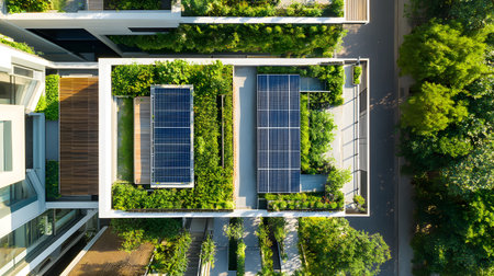Eco-friendly architecture background with sustainable design elements. Great for green architecture,...