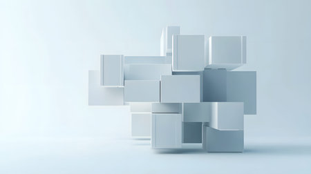 Modular architecture background with geometric block structures. Great for prefab concepts,...