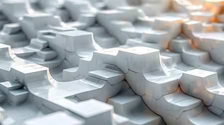 Modular architecture background with geometric block structures. Great for prefab concepts, innovation, and architectural portfolios.の写真素材