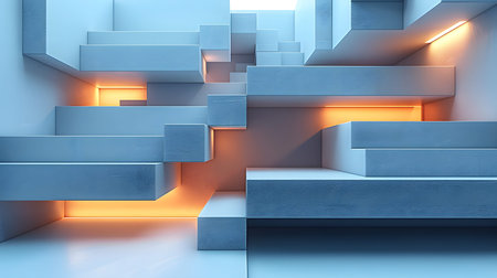 Modular architecture background with geometric block structures. Great for prefab concepts,...