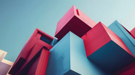 Modular architecture background with geometric block structures. Great for prefab concepts,...