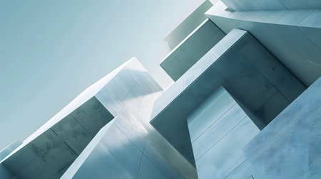 Modular architecture background with geometric block structures. Great for prefab concepts,...
