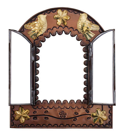 Decorative Wall Mirror with doorsの写真素材