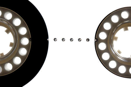 Close-up of audio cassette tapeの写真素材