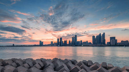 Sunset in Qingdaoの写真素材