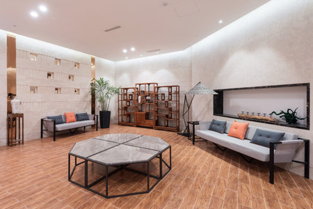 Interior view of a leisure hall decorationのeditorial素材