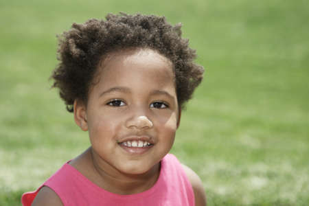 Young African-American girl at the parkの写真素材