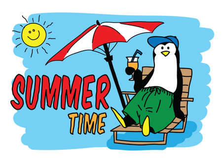 Penguins summer1のイラスト素材