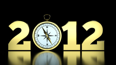 a compass as a part of concept, choose you direction on 2012 year