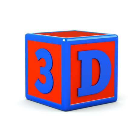 a cube with 3d word insideの写真素材