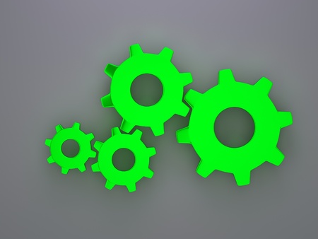 a green gearsの写真素材