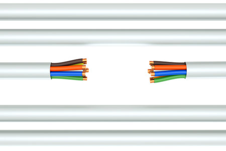a wire background, broken ethernet cable
