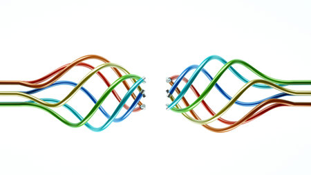a wire background, broken ethernet cable
