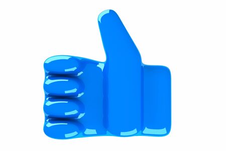 a blue Like sign on whiteの写真素材