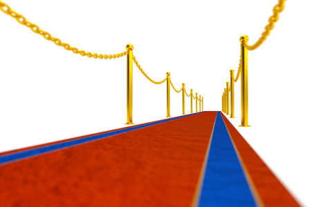 a red carpet background on whiteの写真素材