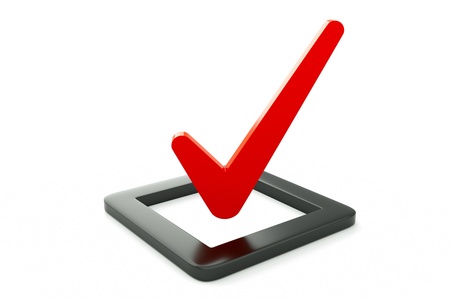 a checkbox icon isolated on whiteの写真素材