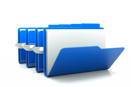 a  open folder with close folders on whiteの写真素材