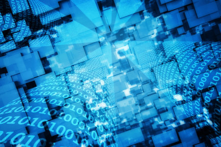 a blue binary codes background
