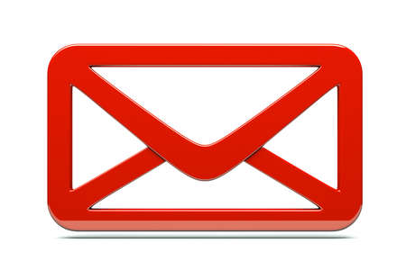 a single mail icon, creative envelope isolated  on whiteの写真素材