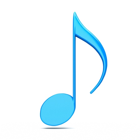 a single music note on whiteの写真素材