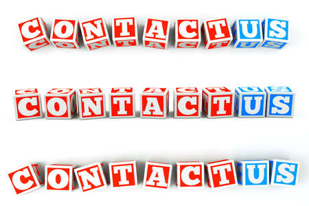 a frase "contact us" in a cubes, website iconの写真素材