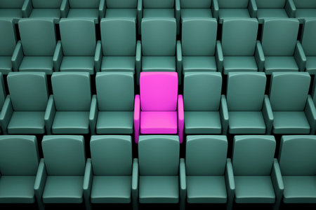 a movie theater seats, one special seatの写真素材