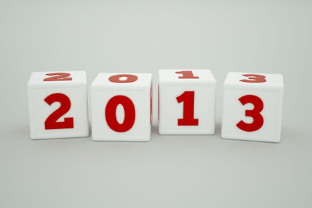 a  cubes with digits inside in a shape 2013