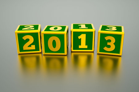 a  cubes with digits inside in a shape 2013