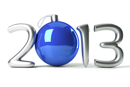 a 2013 symbol with xmas ballの写真素材