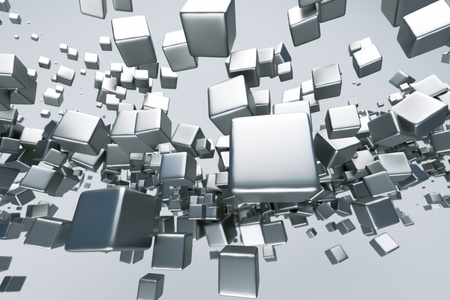 a titanium cubes abstract backgroundの写真素材