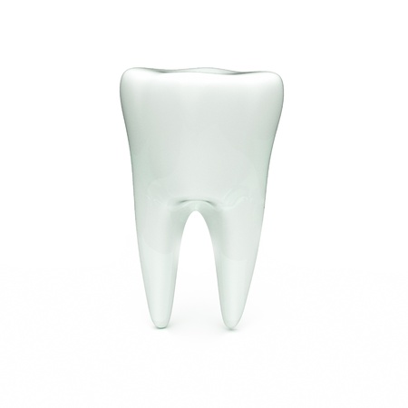 a 3d render of tooth isolated on whiteの写真素材