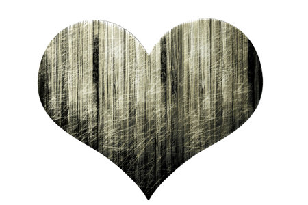 a 3d render of wooden heart shapeの写真素材