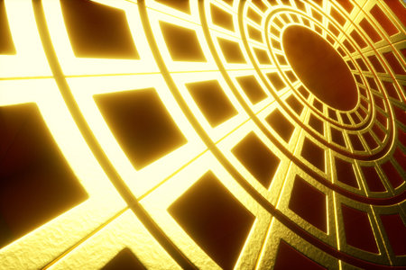 a 3d render of abstract rounds backgroundの写真素材