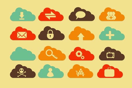 a set of clouds, iconsのイラスト素材